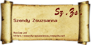 Szendy Zsuzsanna névjegykártya