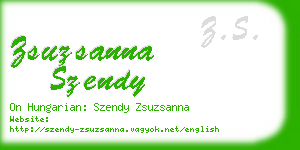 zsuzsanna szendy business card